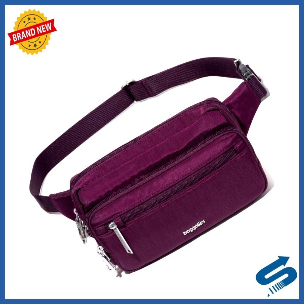 Anti-Theft Crossbody Fanny Pack RFID Locking Zipper Travel Purse Lightweight